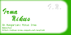 irma mikus business card